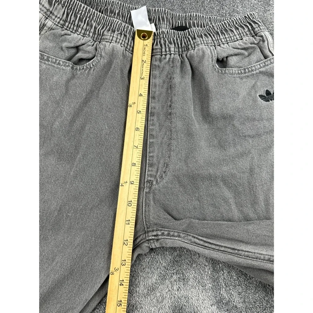 Adidas Originals Grey Washed‎ Denim Elastic Waist Pants XL Kids/XS Mens